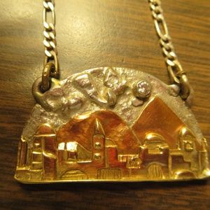 David Baruch Israeli Pendant-necklace of Jerusalem